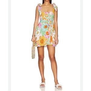 Show Me Your Mumu Claire Mini Dress In Flower Market Size Large Colorful Smocked